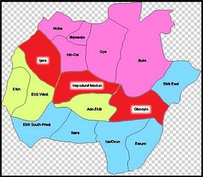 Administrative Map of Ekiti State